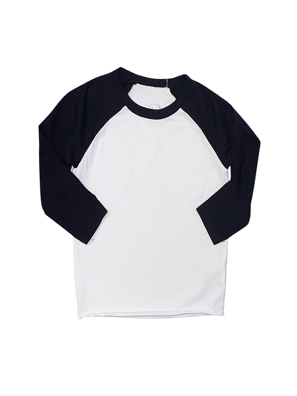 ATHLETIC WORKS Boy's Black And White Shirt 3/4 Sleeve